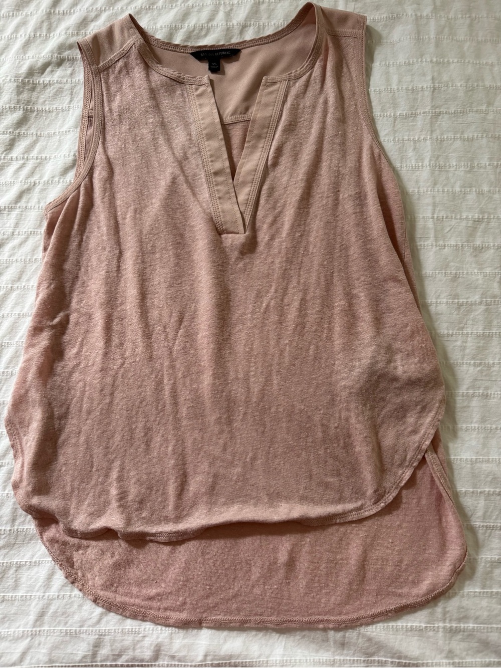 Banana Republic Dusty Pink Sleeveless Split-Neck Tank